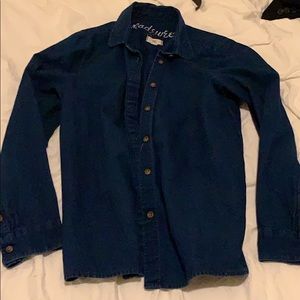 MADEWELL BUTTON DOWN JEAN TOP